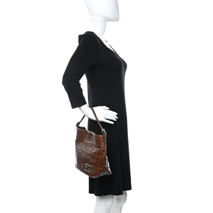 Fendi Alligator Hobo Brown 2 of 16
