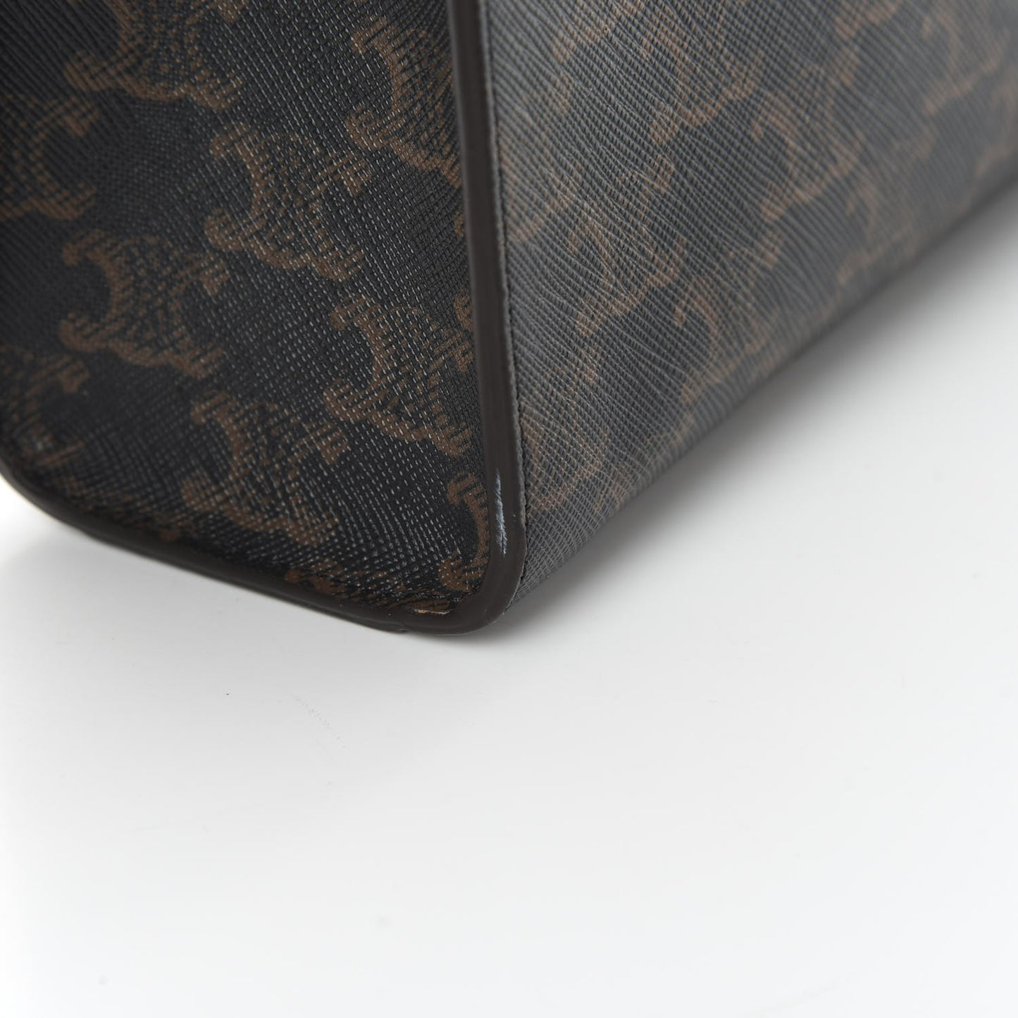 Triomphe Canvas Calfskin Small Vertical Cabas Tan