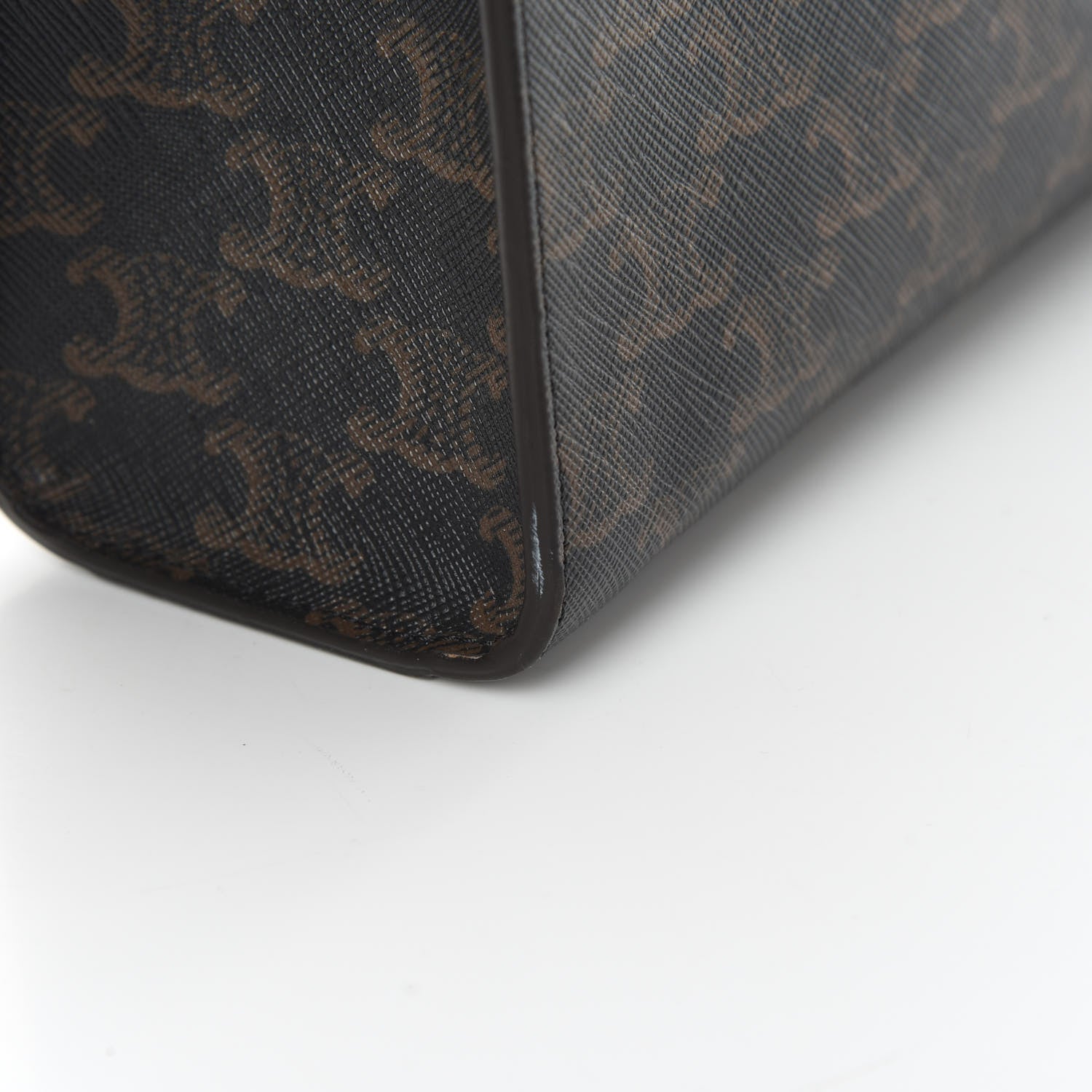 Celine Triomphe Canvas Calfskin Small Vertical Cabas Tan 11 of 13