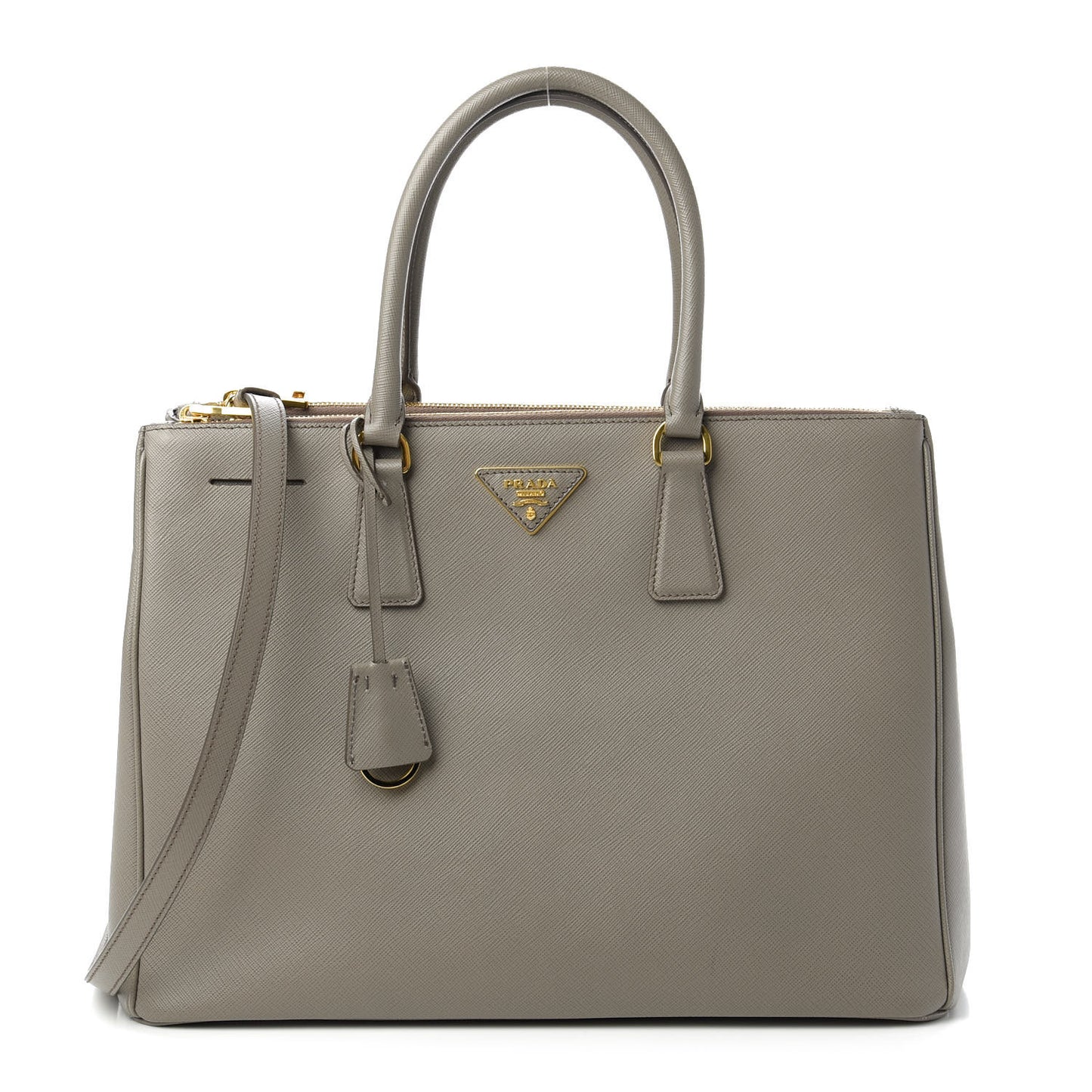 Saffiano Large Galleria Double Zip Tote Argilla