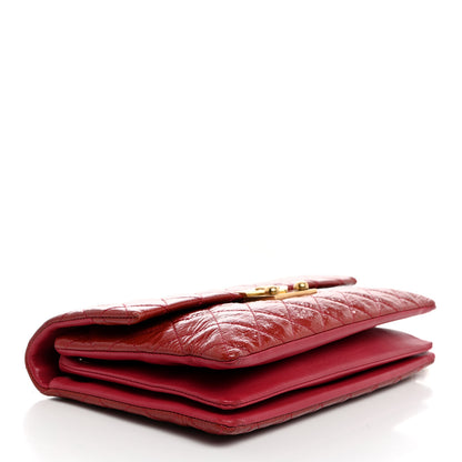 Chanel Patent Goatskin Quilted Small 3 Pocket Accordion Flap Red 4 of 10
