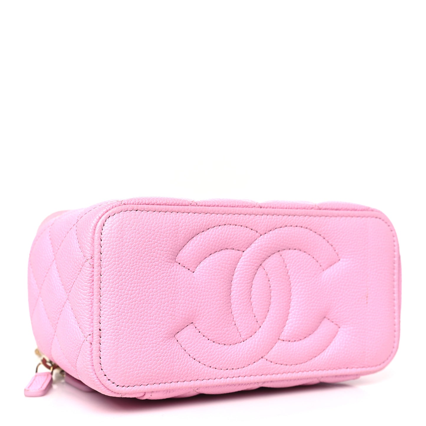 Caviar Quilted Sweetheart Vanity Case Pink