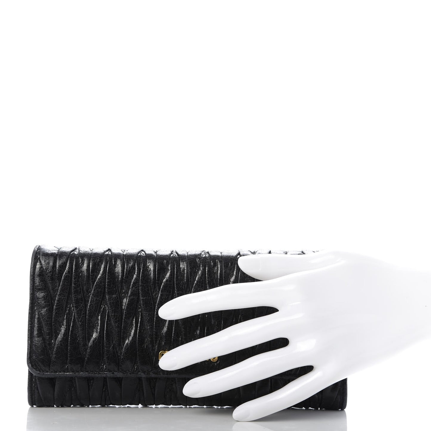 Nappa Matelasse Flap Wallet Black