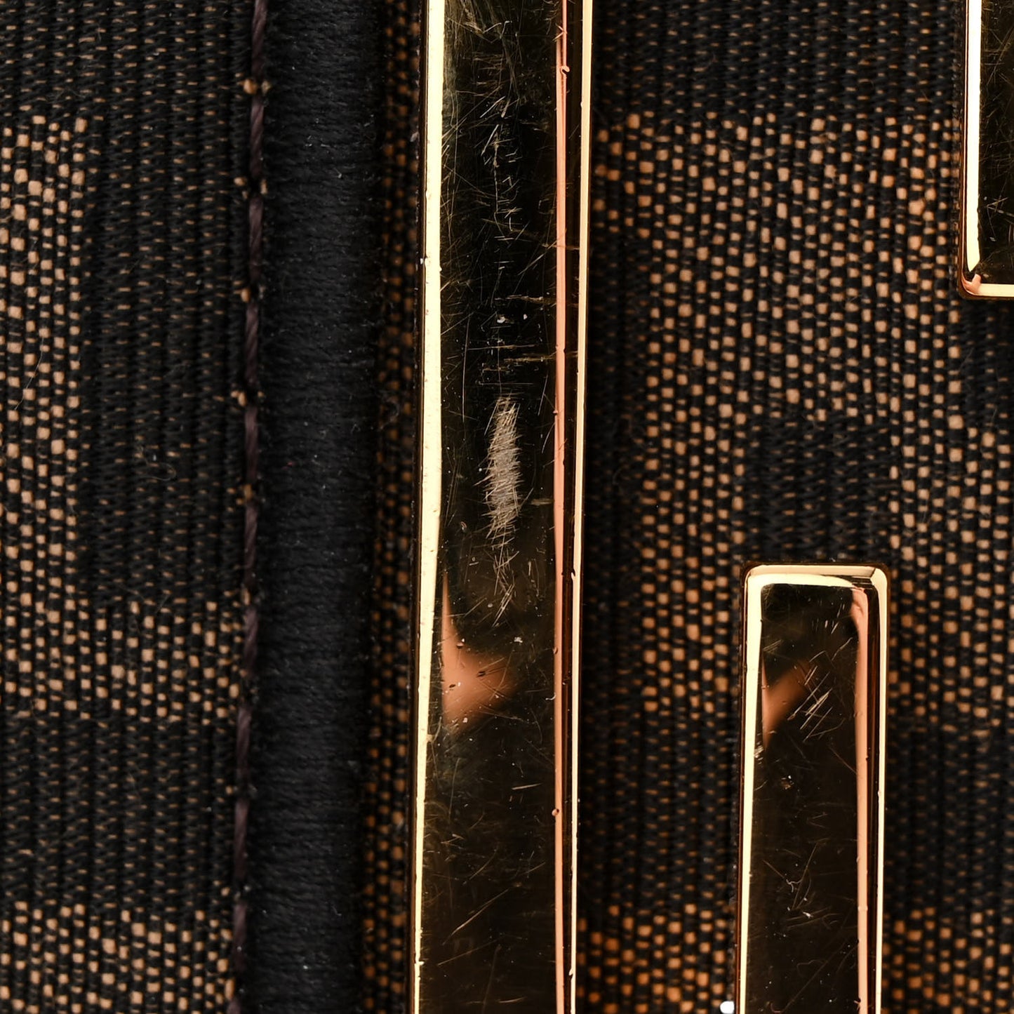 Fabric Jacquard FF 1974 Mini Baguette Tobacco Moro Black