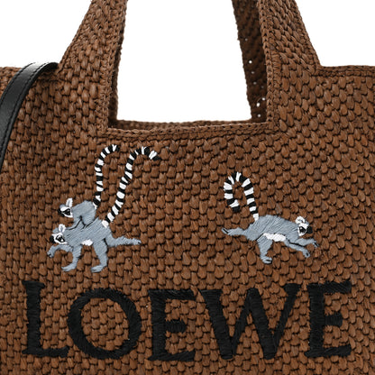 Loewe X SUNA FUJITA Raffia Small Font Tote Brown 8 of 12