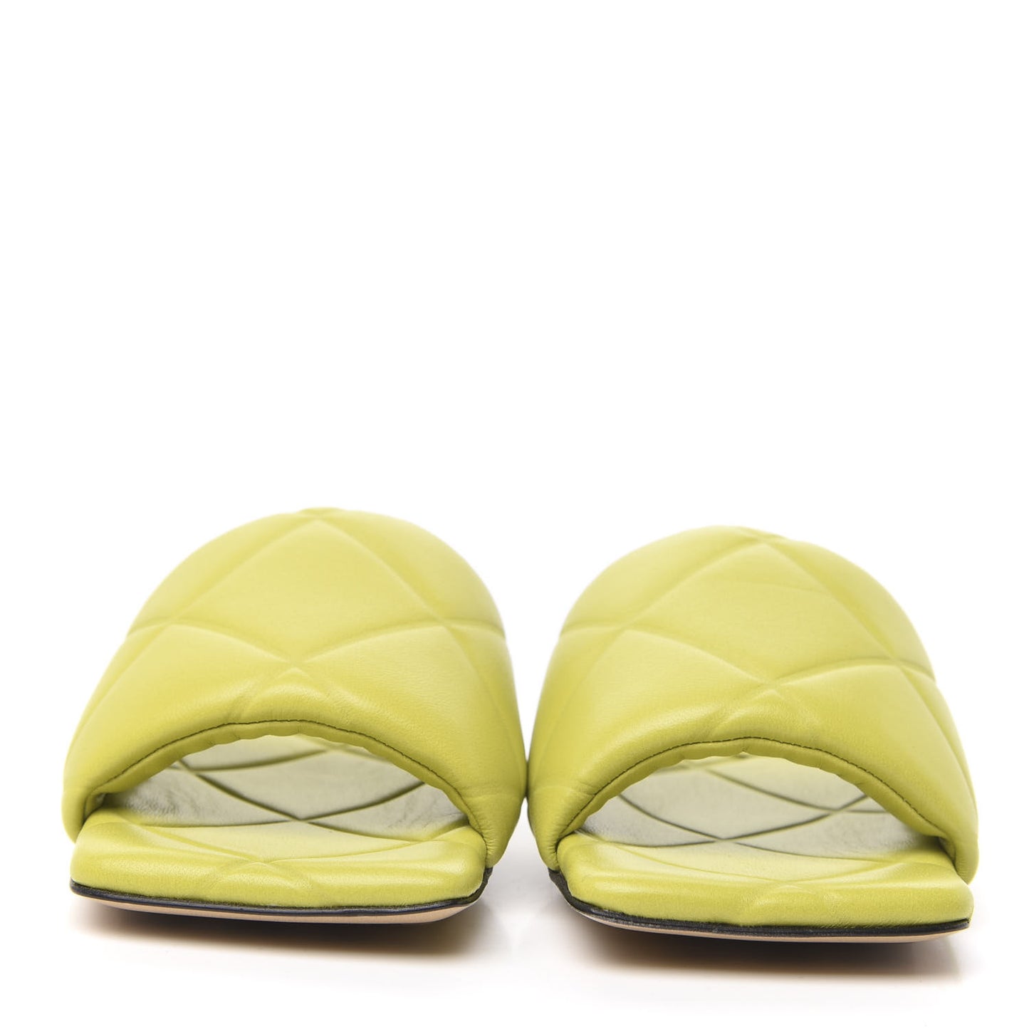 Nappa Quilted Rubber Lido Flat Sandals 36 Kiwi