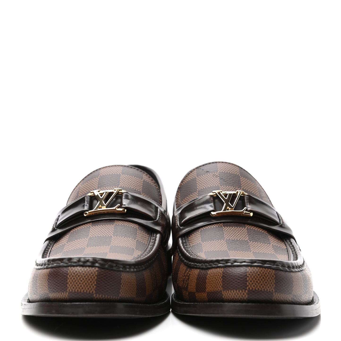 Damier Ebene Calfskin Mens Major Loafers 10