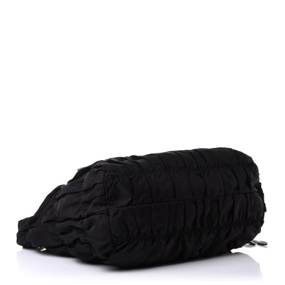 Prada Tessuto Nylon Gaufre Drawstring Tote Black 4 of 12