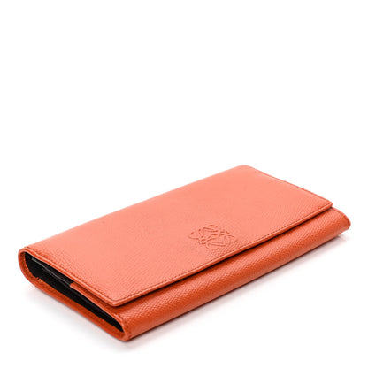 Loewe Grained Calfskin Continental Wallet Orange 3 of 4