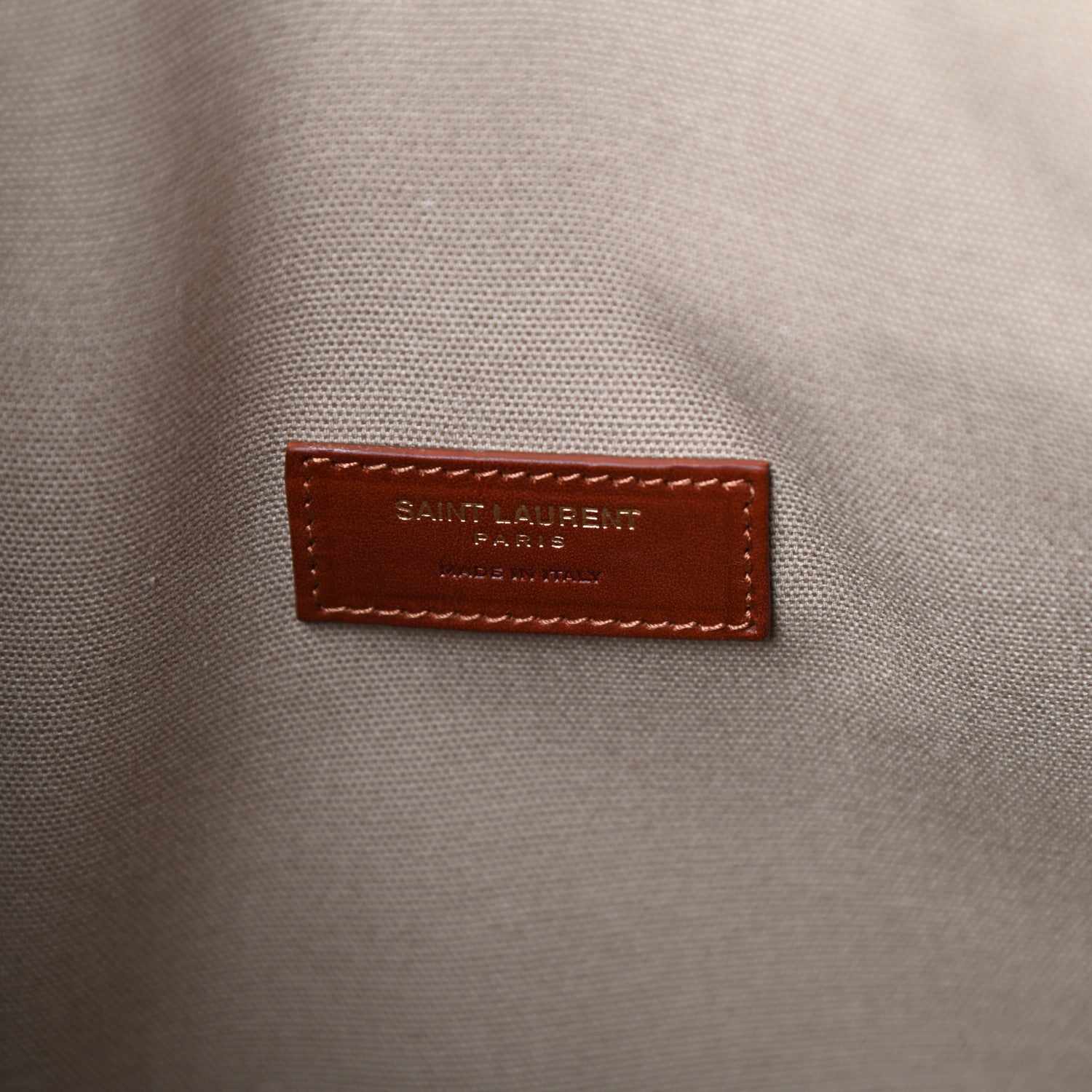 Saint Laurent Linen Calfskin Medium Souple Sac De Jour Cognac 6 of 9