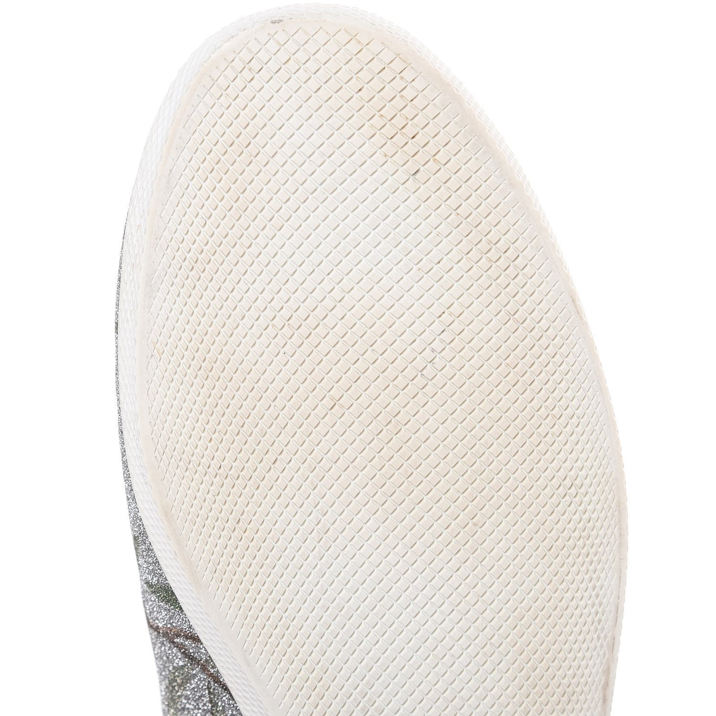 Calfskin Glitter Womens Bambi Tian Low Top Sneakers 38.5 Silver