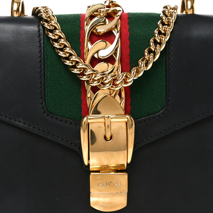 Gucci Calfskin Mini Sylvie Chain Shoulder Bag Black 8 of 11