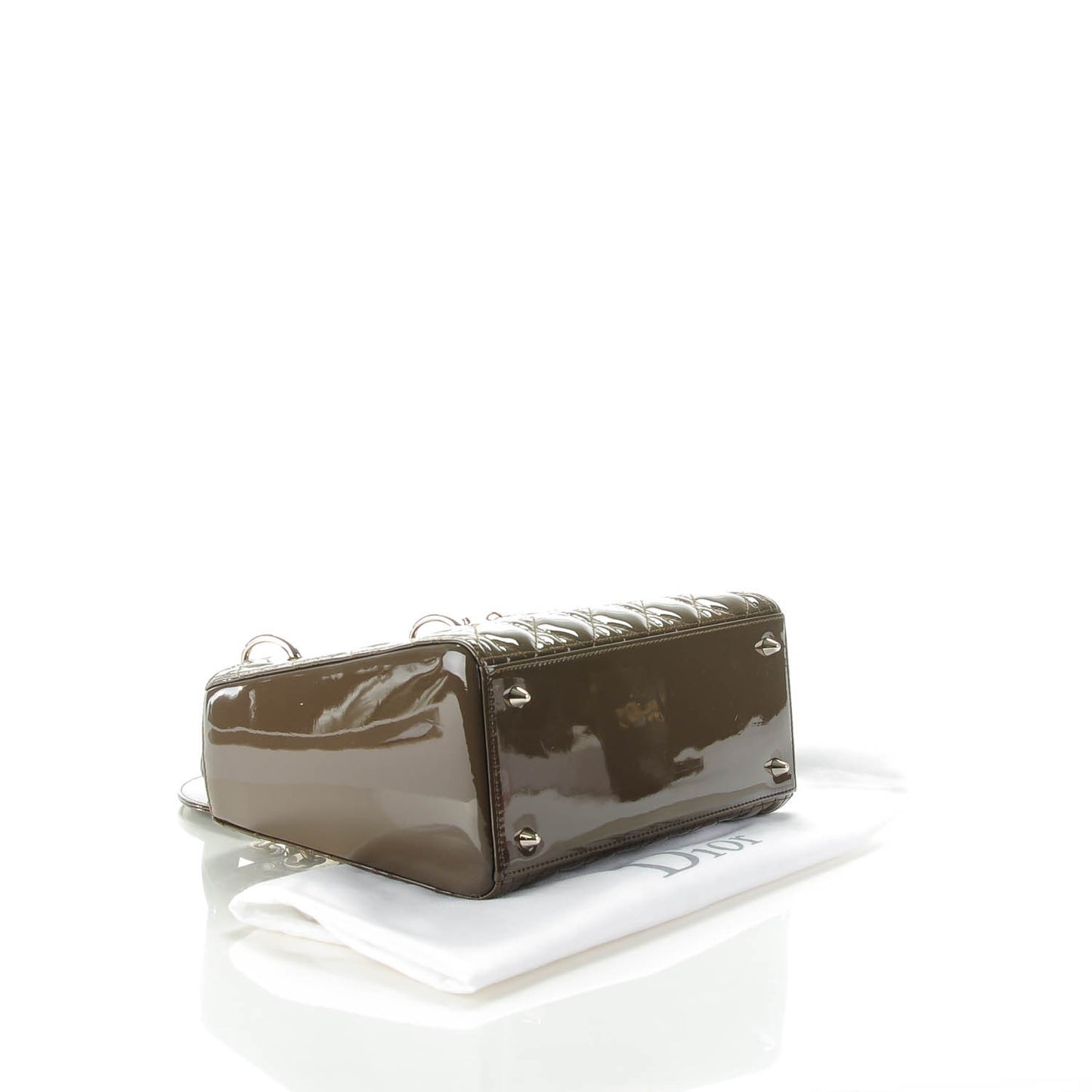 Patent Cannage Medium Lady Dior Olive