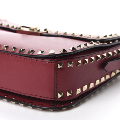 Valentino Garavani Vitello Medium Rockstud Flap Saddle Bag Scarlet 7 of 10