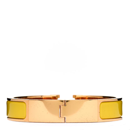 Hermes Enamel Narrow Clic Clac H Bracelet PM Jaune Soleil 2 of 3
