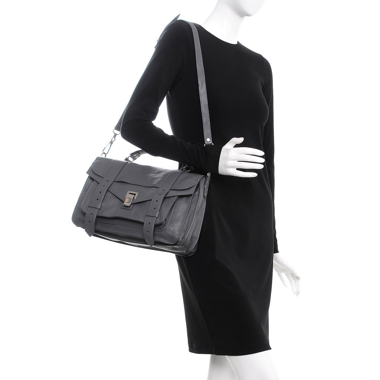 Lambskin Medium PS1 Satchel Heather Grey