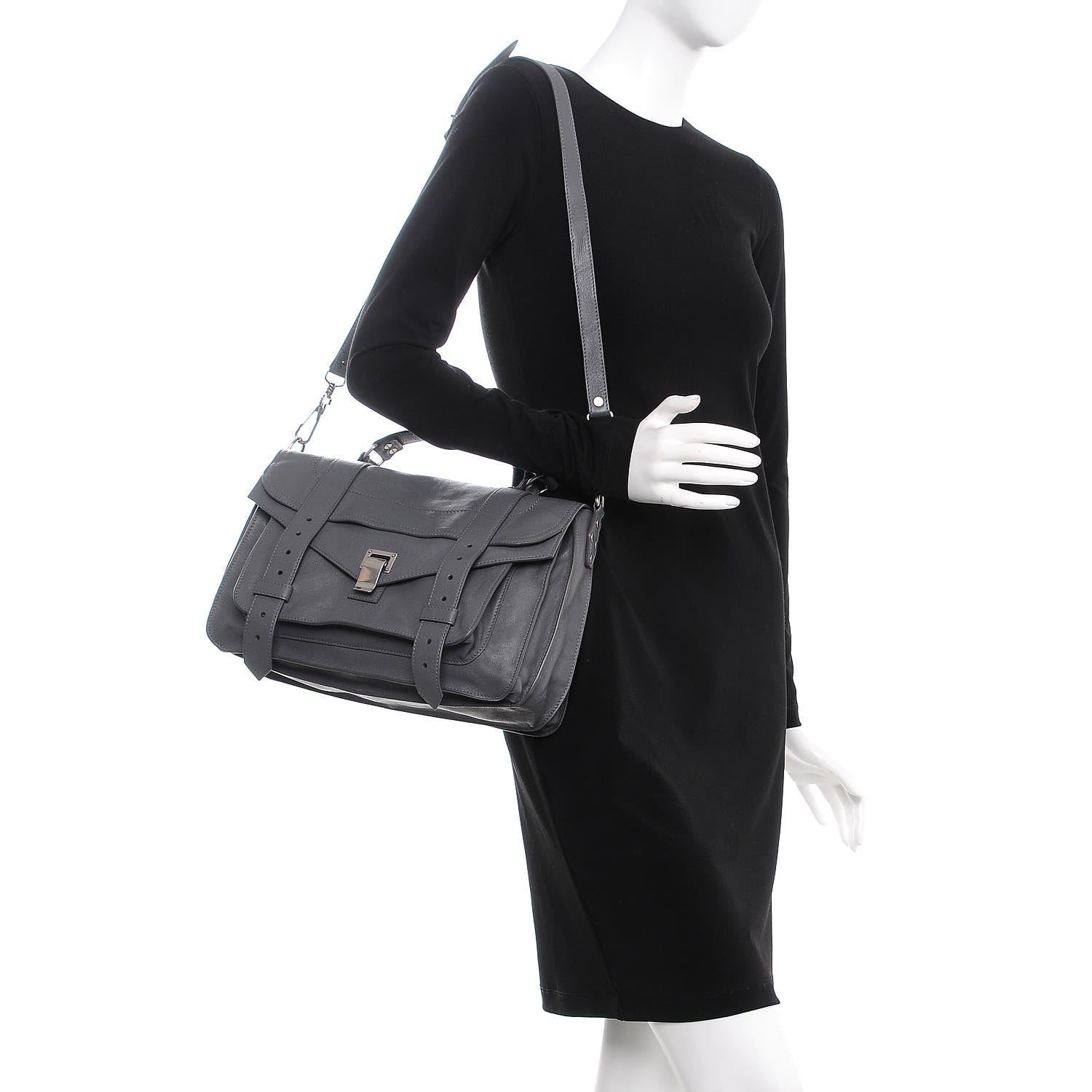 Proenza Schouler Lambskin Medium PS1 Satchel Heather Grey 2 of 9