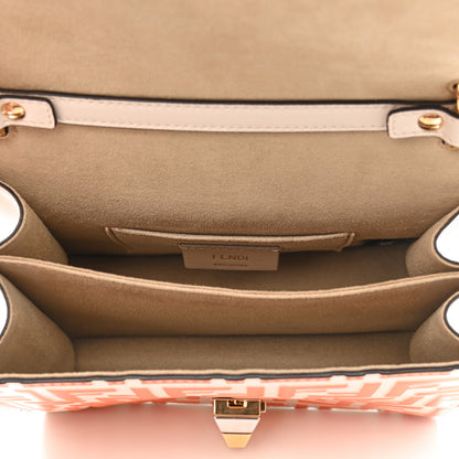 Fendi Vitello Liberty Bi-Color FF 1974 Embossed Small Kan I Shoulder Bag Camelia Aranciata 4 of 11