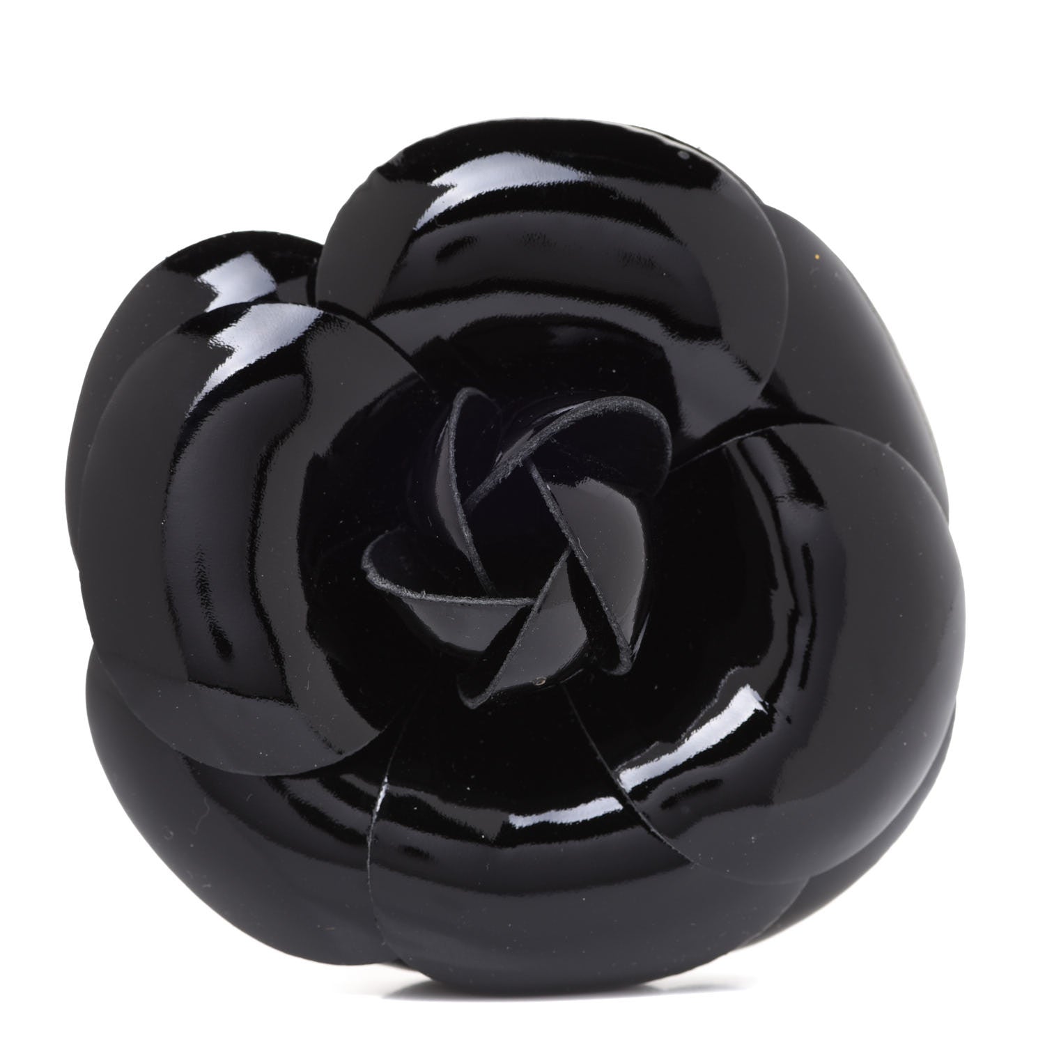 Chanel Patent Camellia Brooch Black 1 of 5