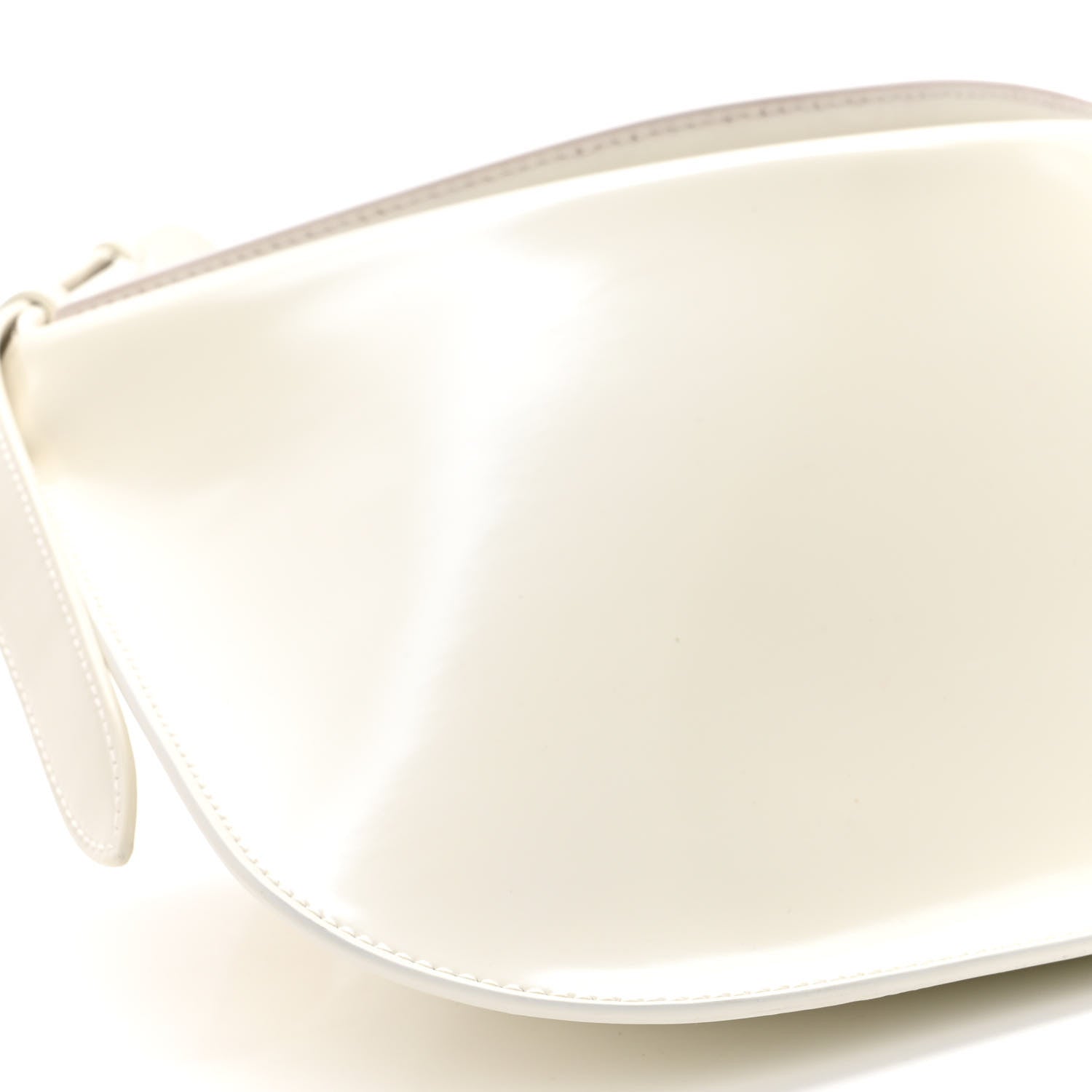 Bottega Veneta Brushed Calfskin Cradle Fold Over Shoulder Bag White Parakeet 9 of 10