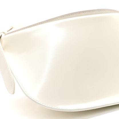 Bottega Veneta Brushed Calfskin Cradle Fold Over Shoulder Bag White Parakeet 9 of 10