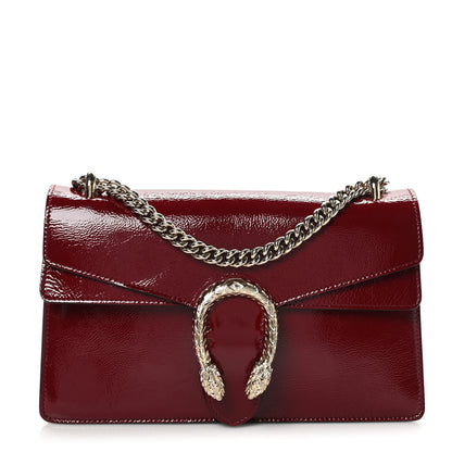 Gucci Crinkled Patent Small Dionysus Shoulder Bag Rosso Ancora Red 1 of 11