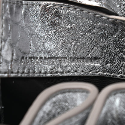 Alexander Wang Metallic Pebbled Lambskin Diego Bucket Bag Rhodium Hardware Silver 6 of 8