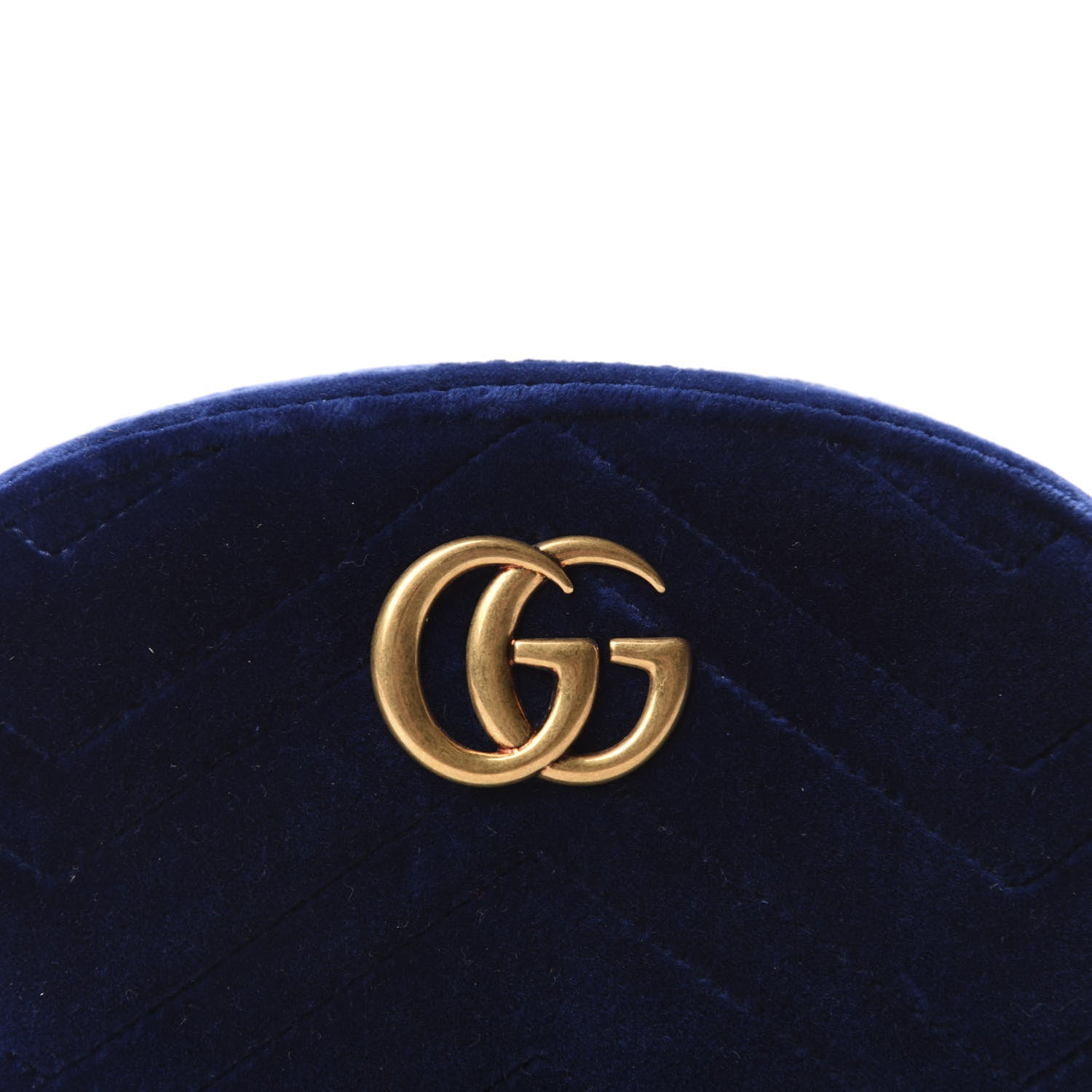 Gucci Velvet Matelasse GG Marmont Belt Bag 85 34 Cobalt Blue 11 of 11