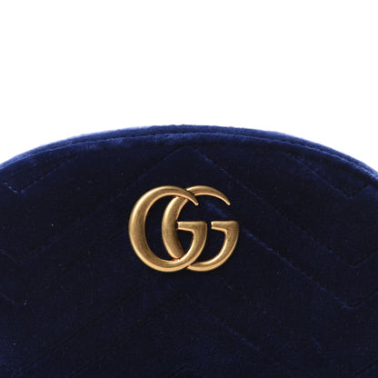 Gucci Velvet Matelasse GG Marmont Belt Bag 85 34 Cobalt Blue 11 of 11