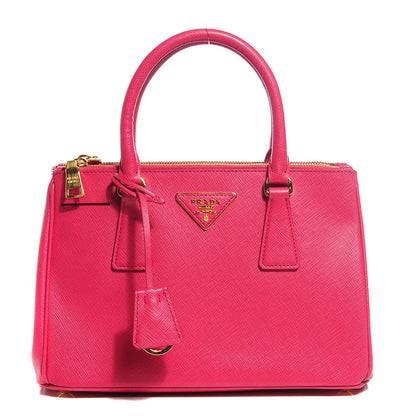 Prada Saffiano Lux Double Zip Mini Tote Peonia 1 of 7