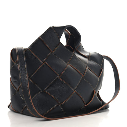 Loewe Soft Grained Calfskin Woven Basket Bag Black Tan 3 of 12