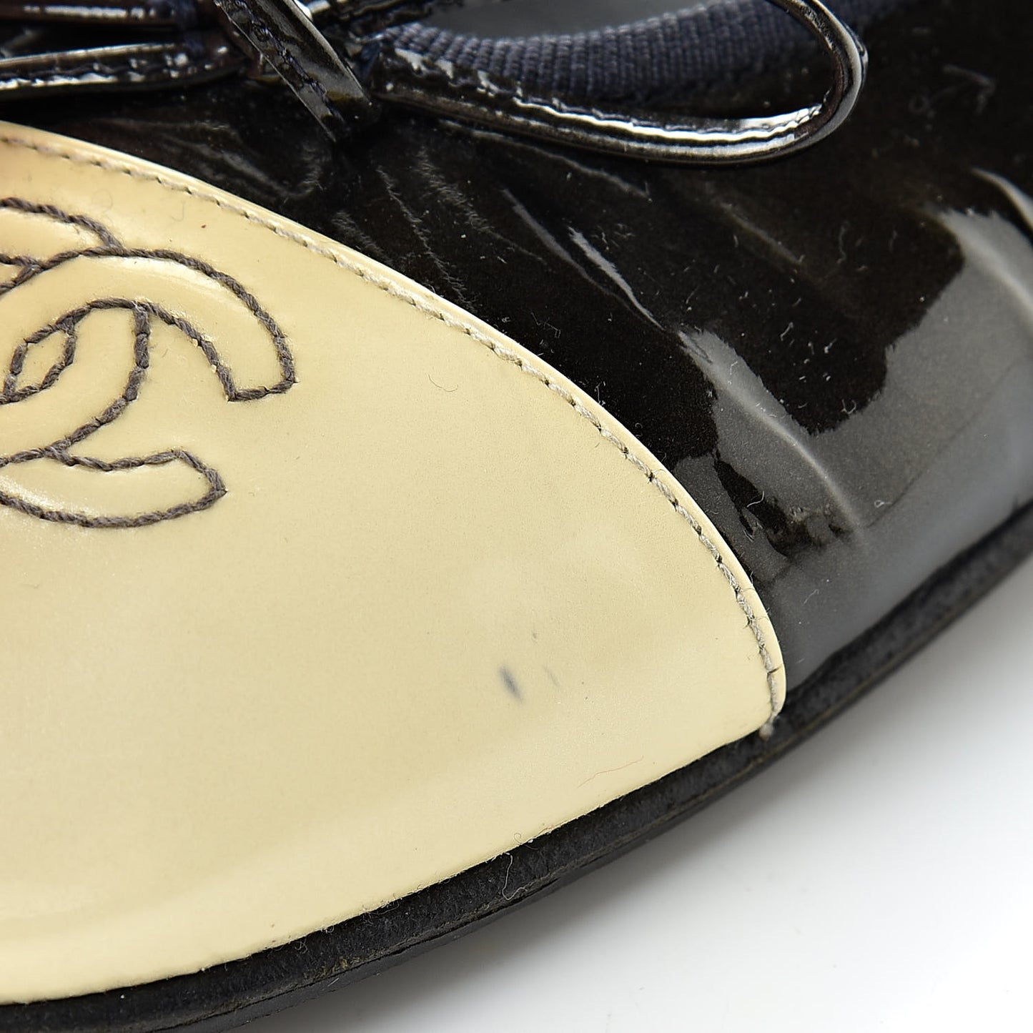Patent Cap Toe Ballerina Flats 36.5 Black