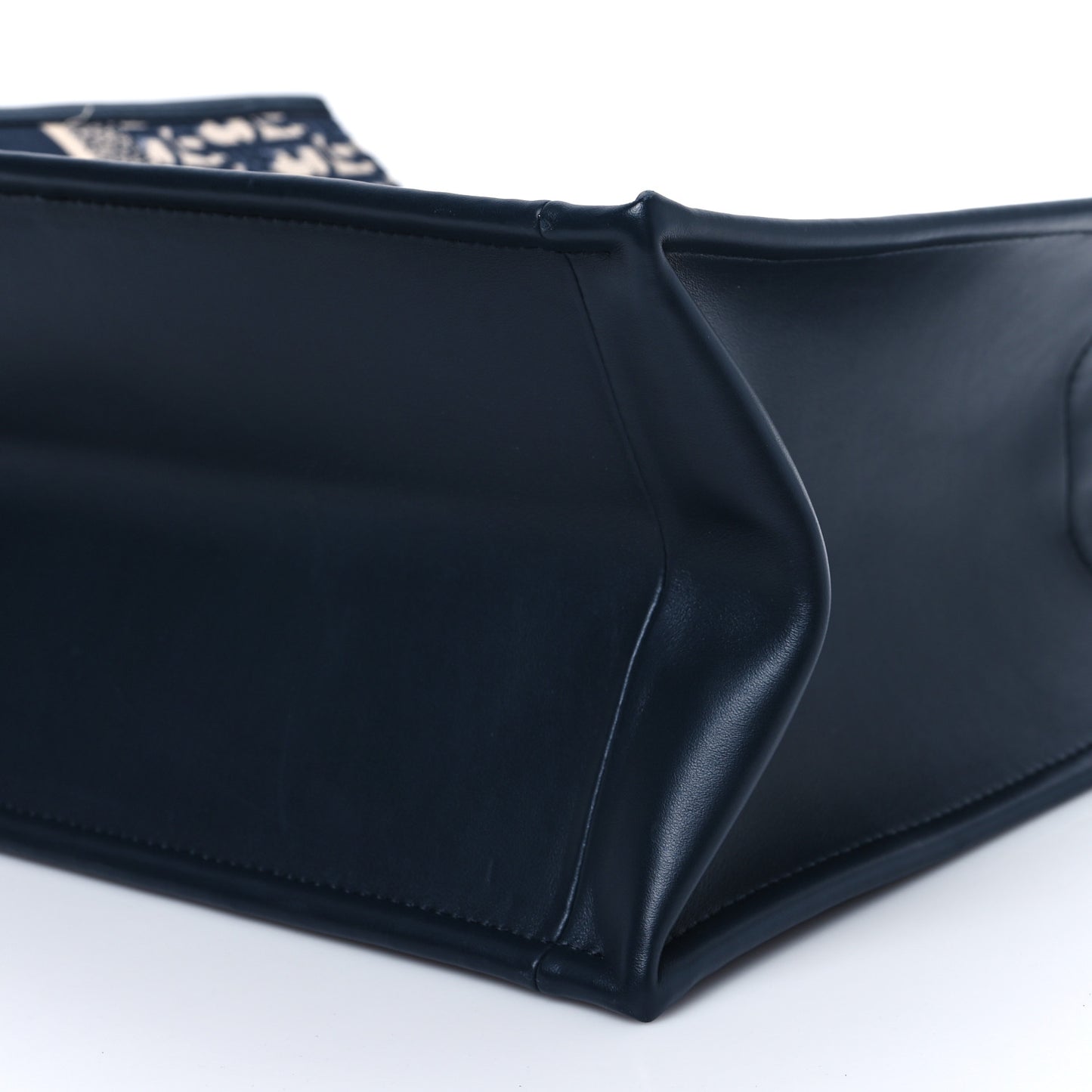 Oblique Calfskin Medium Book Tote With Strap Blue Multicolor