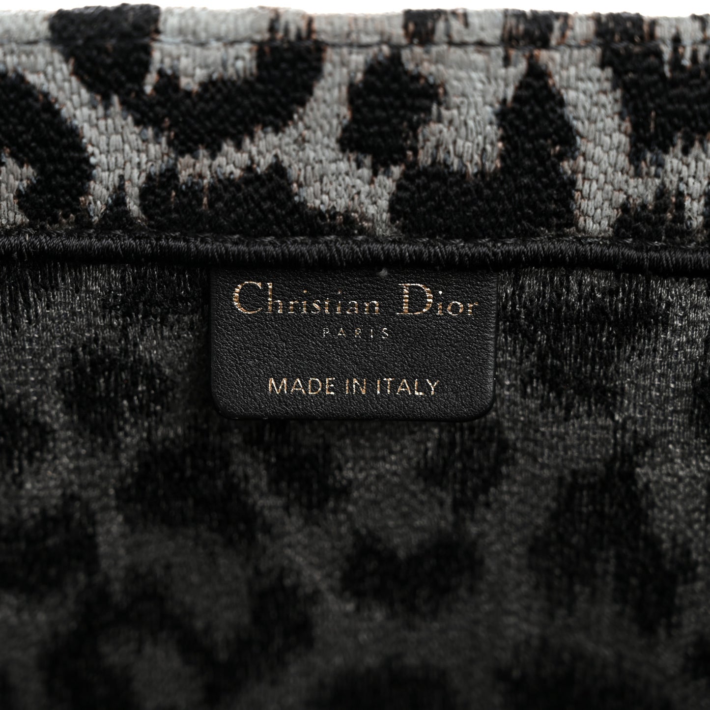 Canvas Mizza Embroidered Large Leopard Book Tote Grey