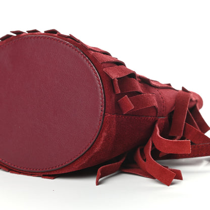 Burberry Suede Fringe Mini Bucket Bag Cherry 11 of 12