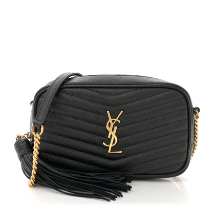 Saint Laurent Grain De Poudre Matelasse Monogram Mini Lou Camera Bag Black 1 of 11