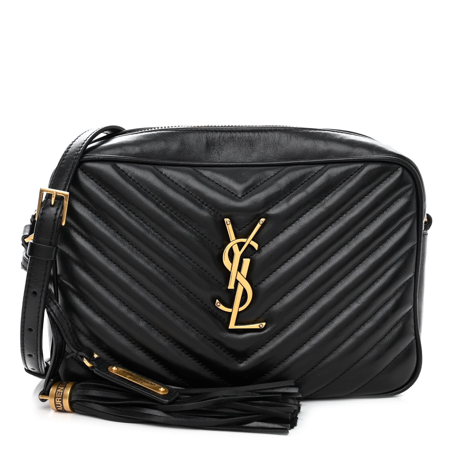 Saint Laurent Calfskin Matelasse Monogram Lou Camera Bag Black 1 of 10