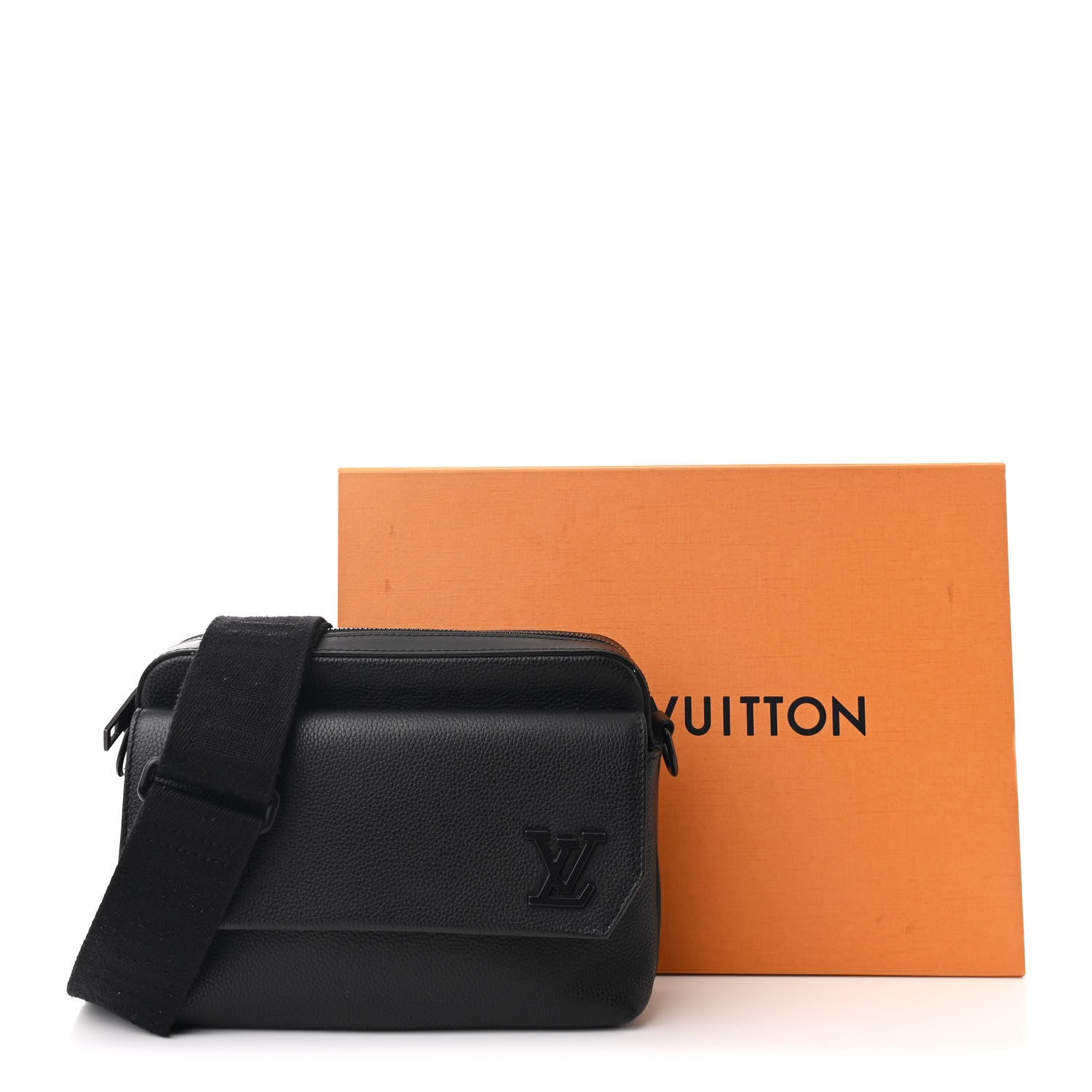 Louis Vuitton Calfskin Aerogram Fastline Messenger Black 9 of 9