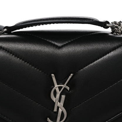 Saint Laurent Lambskin Chevron Quilted Small LouLou Black 9 of 11
