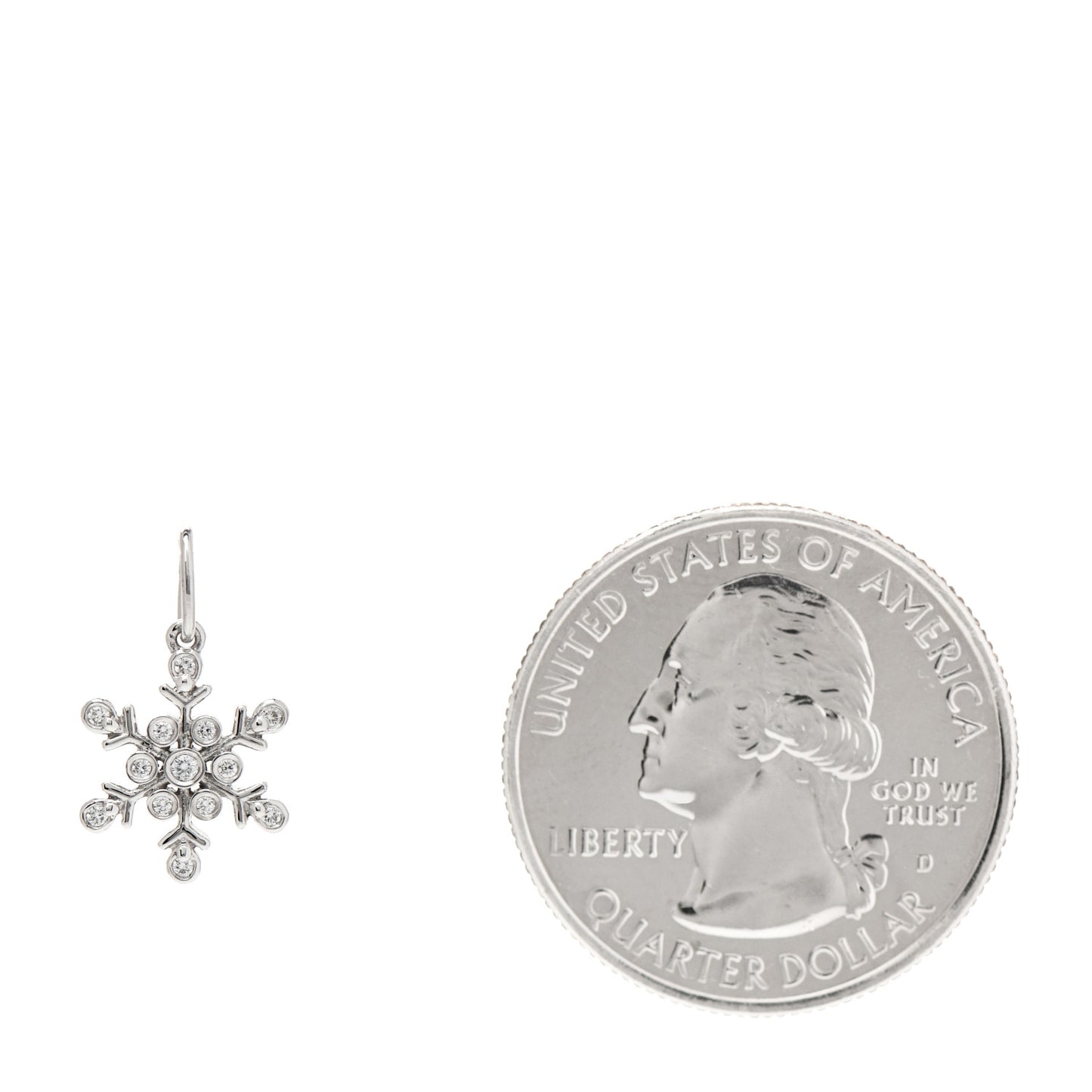 Platinum Diamond Snowflake Charm
