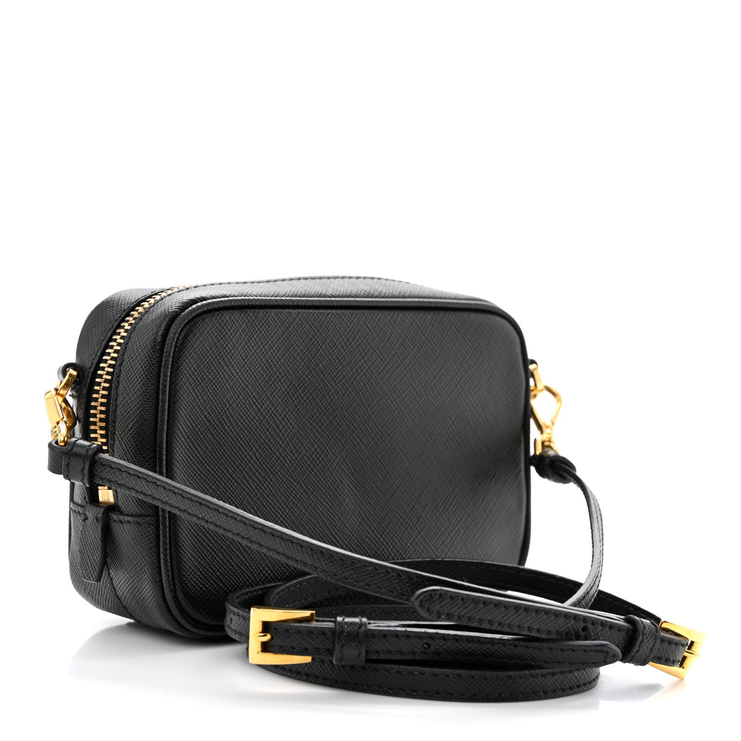 Prada Saffiano Mini Camera Crossbody Bag Black 3 of 14