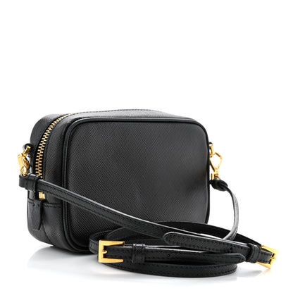 Prada Saffiano Mini Camera Crossbody Bag Black 3 of 14