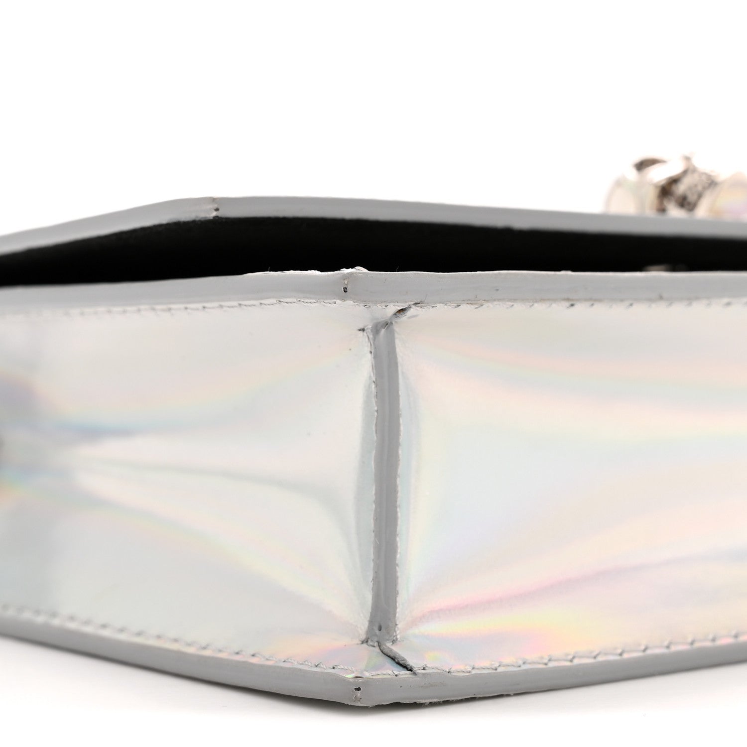 Alexander McQueen Iridescent Calfskin Skull Crossbody Silver 8 of 10