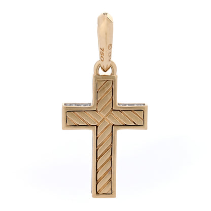 David Yurman 18K Yellow Gold Diamond 23mm Pave Cross Pendant 3 of 5