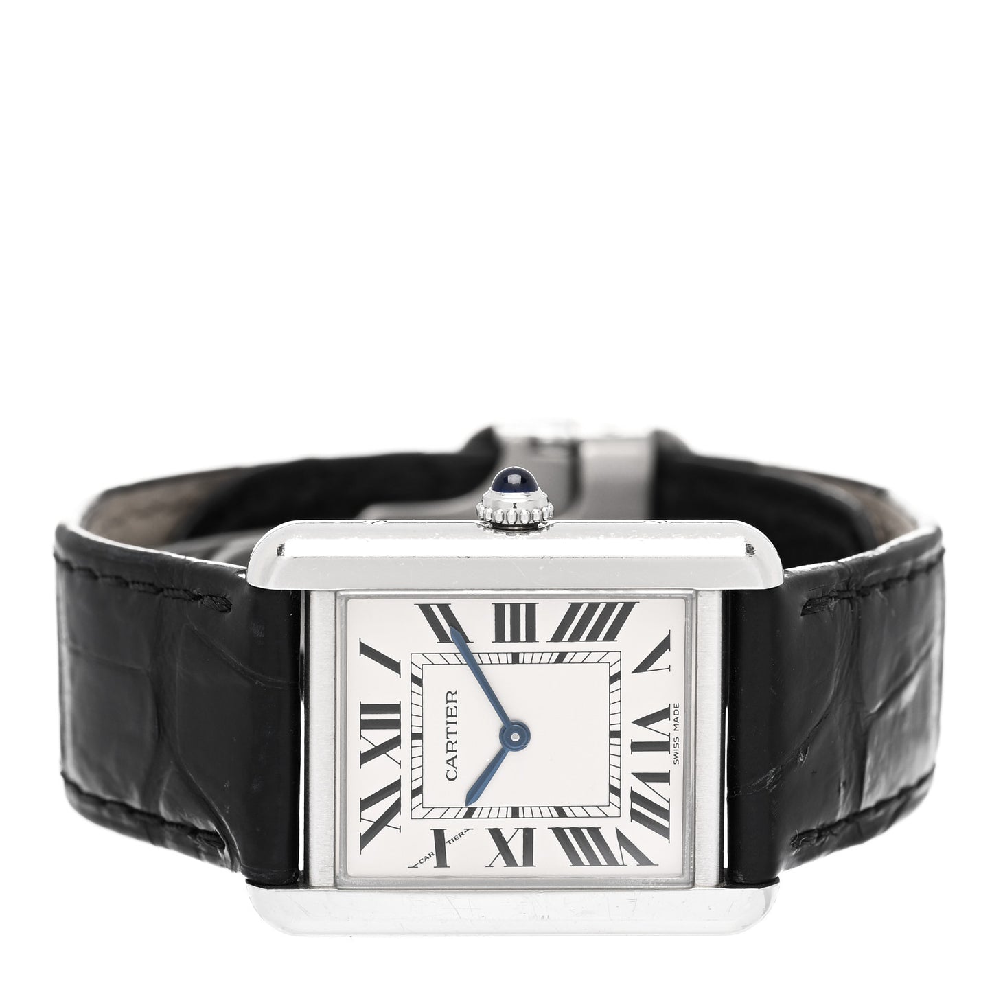 Stainless Steel Alligator 24mm Tank Solo Quartz Watch