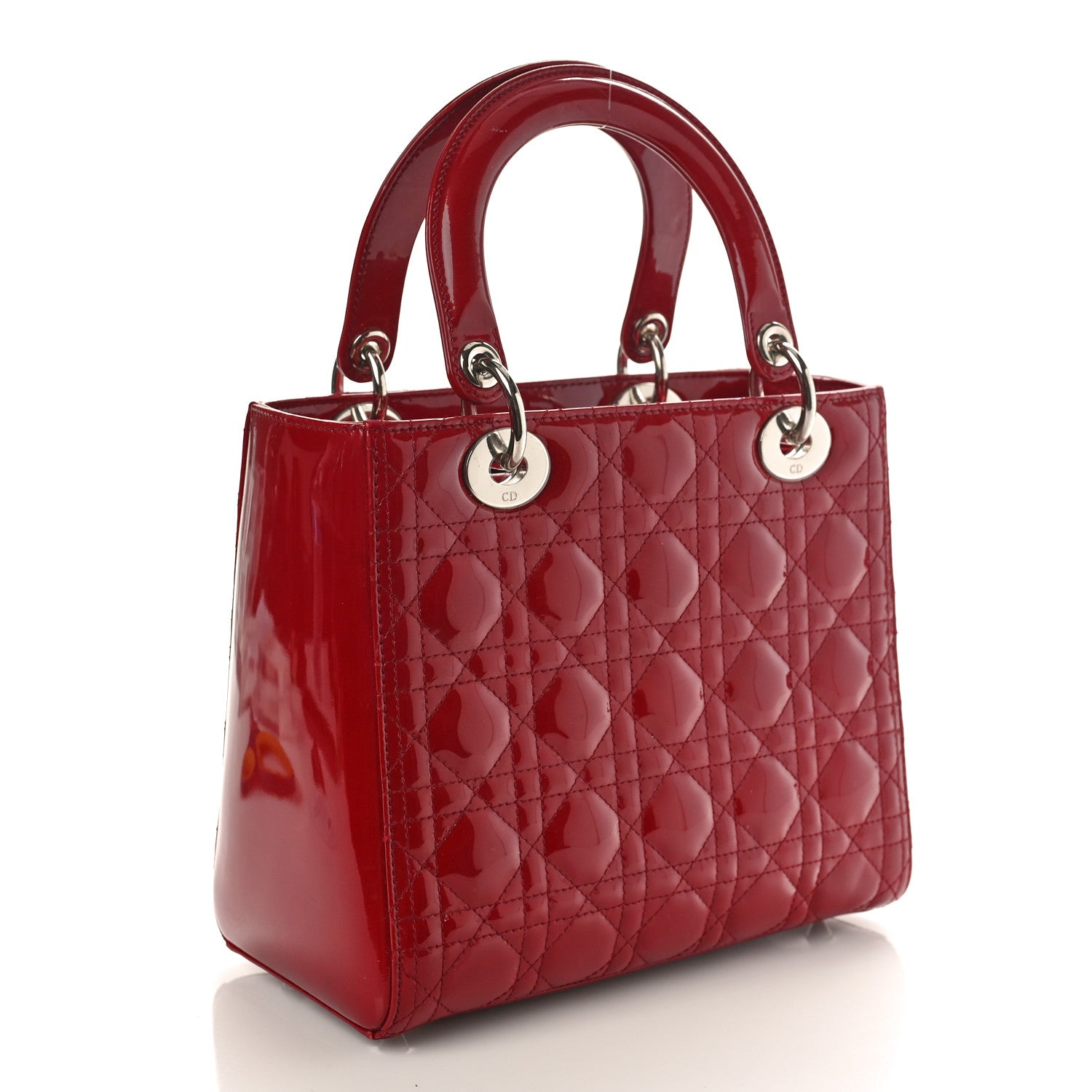 Christian Dior Patent Cannage Medium Lady Dior Red 3 of 10