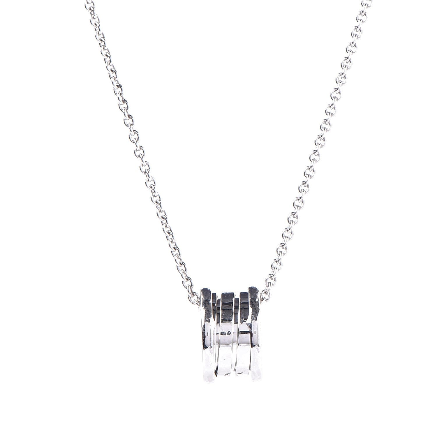 Bulgari 18K White Gold B.Zero1 Pendant Necklace 1 of 7