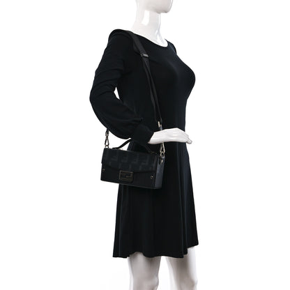 Fendi Vitello King FF Lines Embossed Baguette Soft Trunk Black 2 of 8