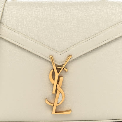Saint Laurent Grain de Poudre Mini Classic Monogram Cassandra Top Handle Crema Soft 7 of 9