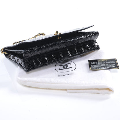Chanel Shiny Crocodile Medium Single Flap Black 4 of 8